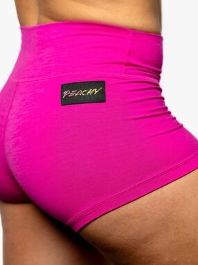 Peachy Women's Athletic Hot Pink High-Rise Shorts